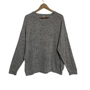 Athleta Gray Marled Long Sleeve Crew‎ Neck Relaxed Fit Sweatshirt Top Women's L